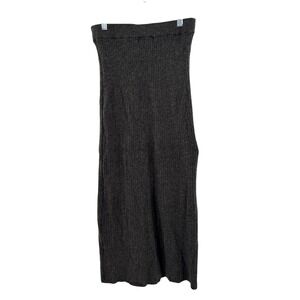 MODERN CITIZEN Ribbed Knit Maxi Skirt Charcoal Grey Size Medium
